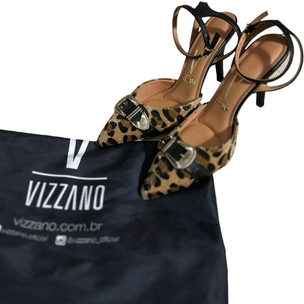 Vizzano Leopard Print Ankle‎ Strap Heels Pointed Toe Buckle Women Size 7 NWOT - Picture 11 of 11